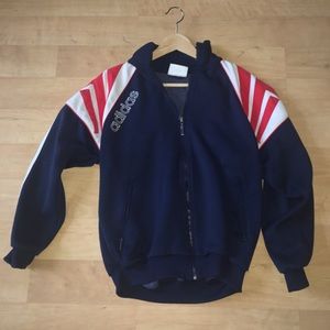 vintage navy adidas zip-up jacket
